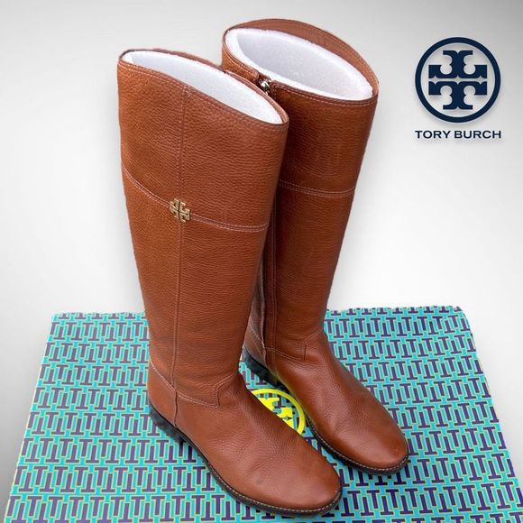 Tory Burch Jolie Leather Riding Boot in Rustic Brown 7(M) - $495 - Picture 4 of 17